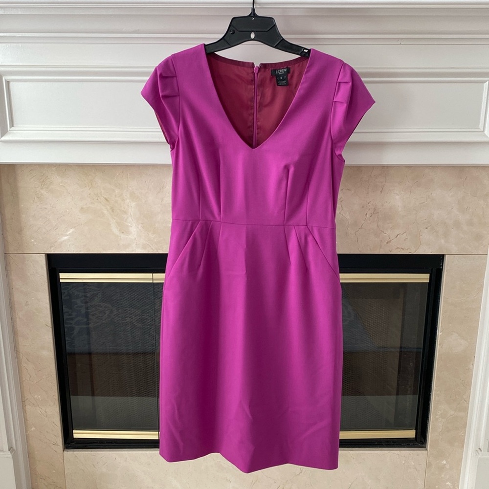 NWOT J. Crew wool pink directors dress womans size 6